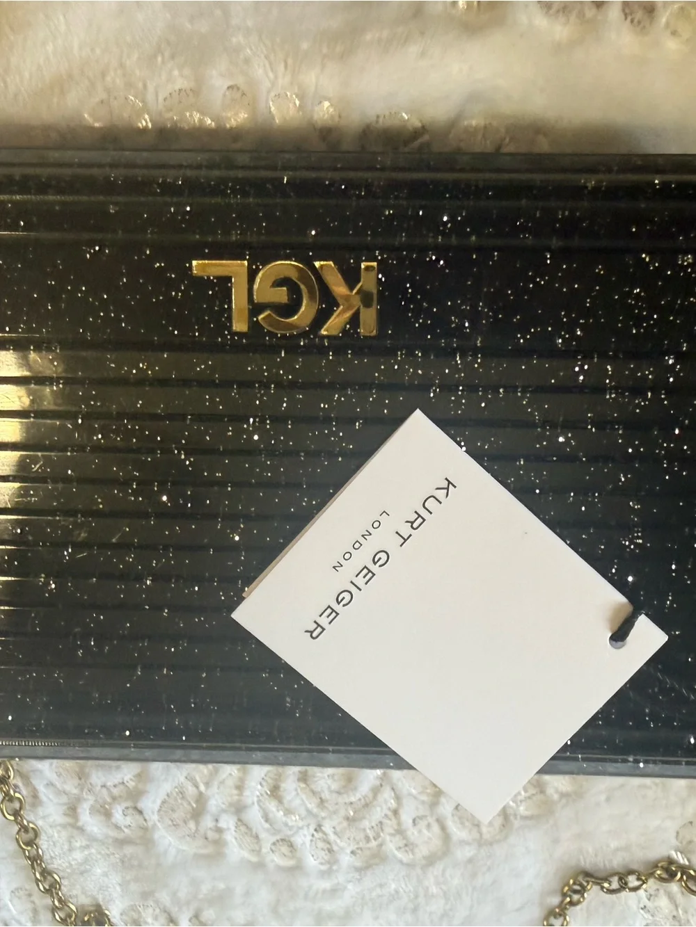 Kurt Geiger Set Black Jeweled Sandals with matching clutch purse set   9.5